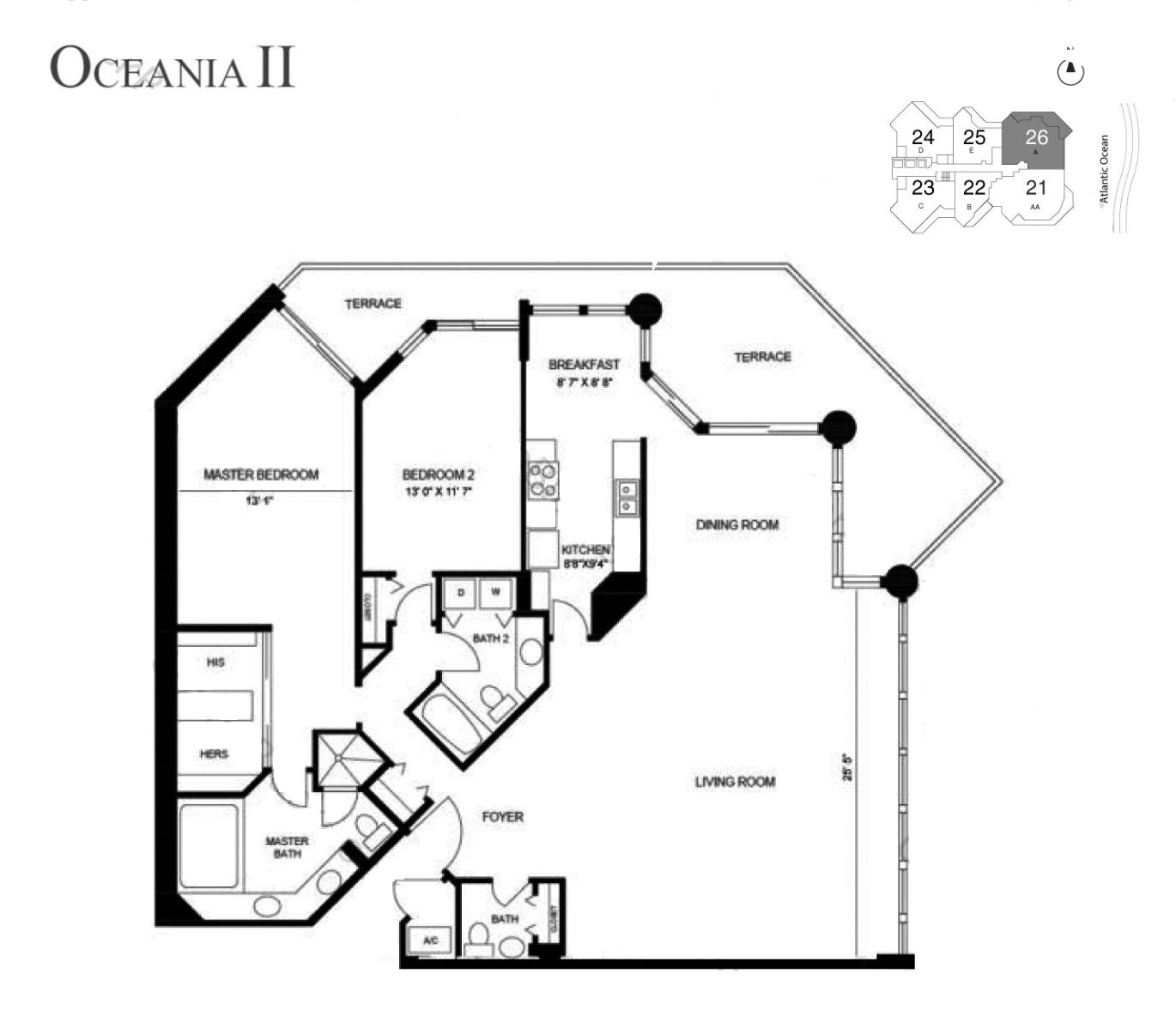 Plano original 16445 Collins Ave #1426